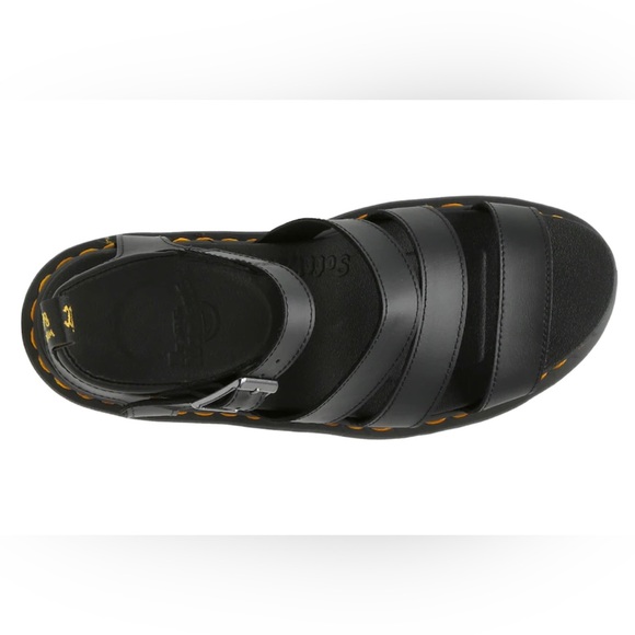 New Dr. Martens Blaire Hydro Leather Platform Sandal in Black RUN LARGE - Picture 6 of 14